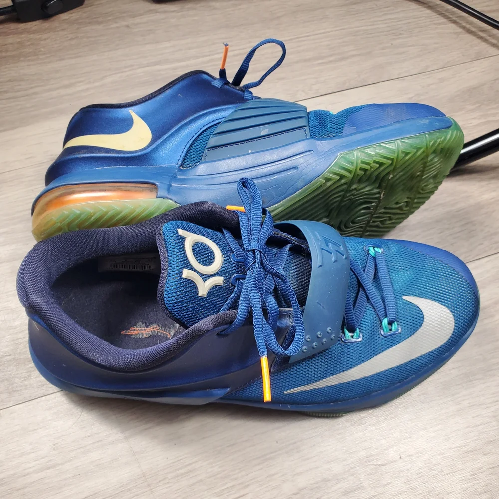 Nike KD 7 GS Elevate 669942-400 7Y Blue Silver Kevin Durant Basketball Shoes